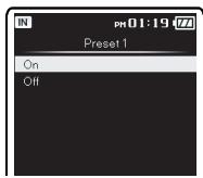 OLYMPUS DM-5 - Réglage [On/Off]: - 2