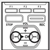OLYMPUS DM-5 - Appuyez sur la touche  ou | pour selectionner l'objet à configurer. - 1