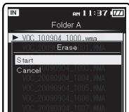 OLYMPUS DM-5 - Appuyez sur la touche + et sélectionnez [Start], puis appuyez sur la touche OK. - 2