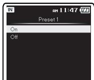 OLYMPUS DM-5 - Réglage [On/Off]: - 2
