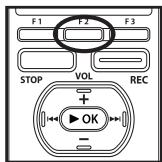 OLYMPUS DM-5 - Appuyez sur la touche F2 (G0) pour finaliser le réglage. - 1