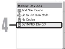 OLYMPUS DM-5 - Ajouter un apparéil à AudibleManager - 4