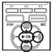 OLYMPUS DM-5 - Appuyez sur la touche + ou - pour selectionner un numero prédéfini, puis appuyez sur la touche  OK ou  I. - 1
