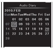 OLYMPUS DM-5 - Suppression d'un calendrier - 2