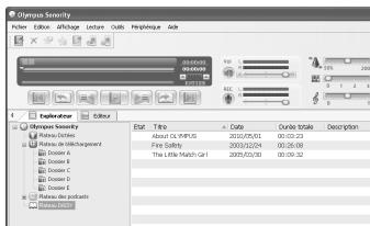 OLYMPUS DM-650 - Importation de contenu - 3