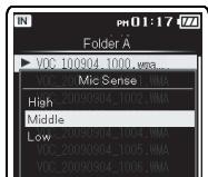 OLYMPUS DM-650 - Réglages du menu pendant l'enregistrement, la lecture, et l'arrêt - 6