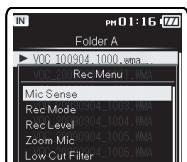 OLYMPUS DM-650 - Réglages du menu pendant l'enregistrement, la lecture, et l'arrêt - 4