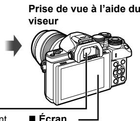 OLYMPUS E-M10 MK II - Permutation entre la prise de vue en direct et la prise de vue avec le viseur - 2