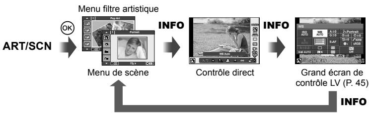OLYMPUS E-M10 MK II - Comment afficher les écrans de contrôle - 3