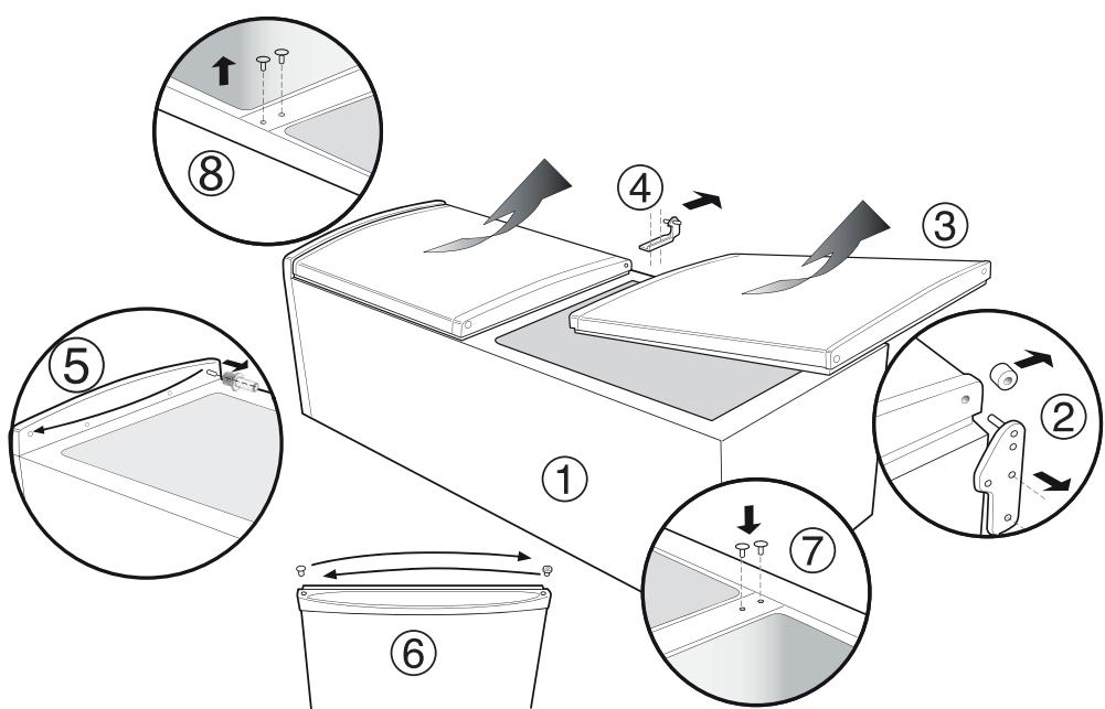 INDESIT CAA55 - Replacing the doors - 1