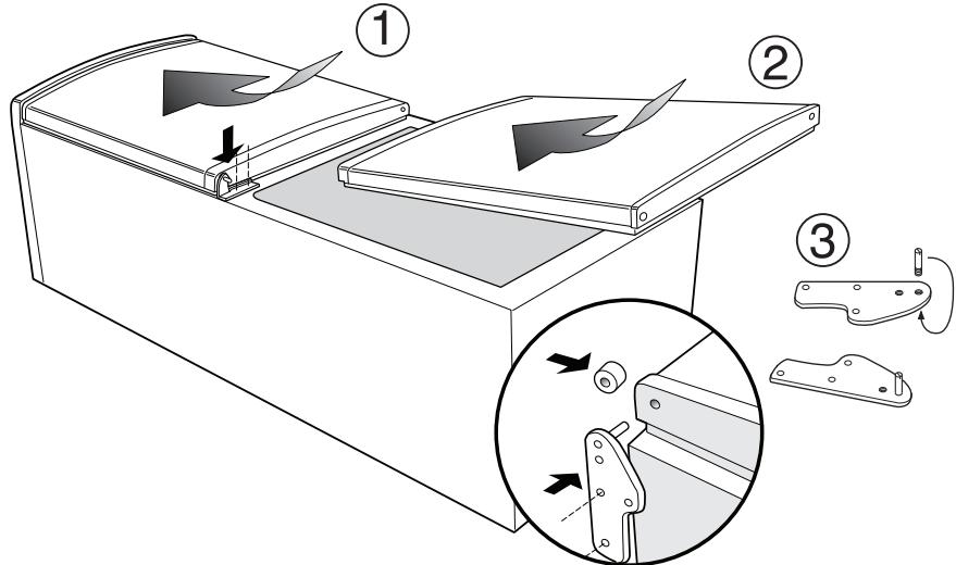 INDESIT CAA55 - Colocacion de las puertas - 1