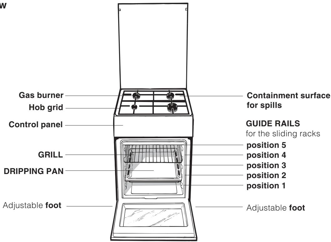 INDESIT KN6E61AW/FR - Table of burner and nozzle specifications - 2