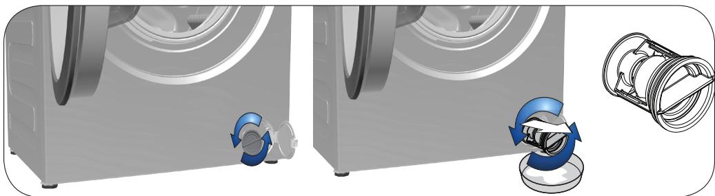 BEKO WDW 85143 - 2.Ouvrez le bouchon du filtr. - 2