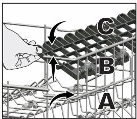 BEKO DF18DN44A - Support à hauteur ajustable du panier supérieur - 2
