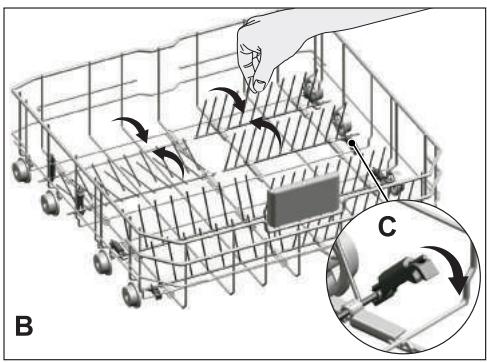 BEKO DF18DN44A - Tiges rétractables du panier inférieur - 2