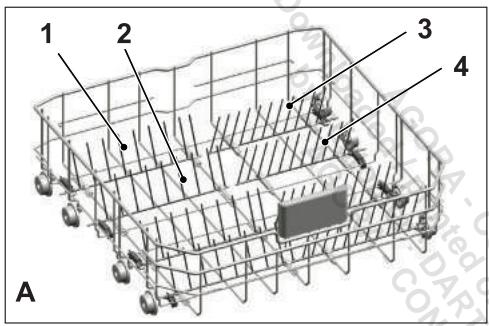 BEKO DF18DN44A - Tiges rétractables du panier inférieur - 1