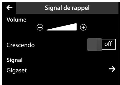 GIGASET SL910A - Réglage du son et du volume du signal de rappel - 1