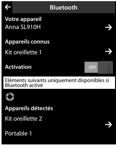 GIGASET SL910A - Recherche et enregistrement des apparéils Bluetooth (autorisés) - 1