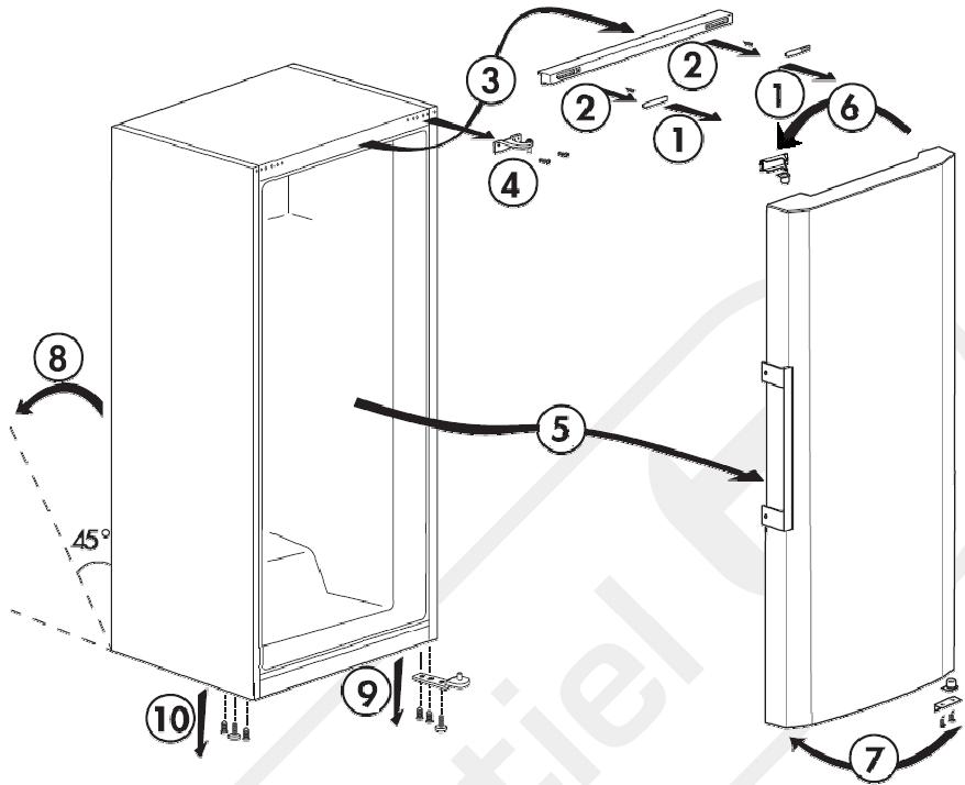 ESSENTIELB ECAV 231B - INVERSION DU SENS D'OUVERTURE DE LA PORTE - 2