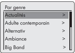 GRUNDIG COSMOPOLIT 3 MWEB - Recherche des chaînes radio internet dans la catégorie «Genre« - 1