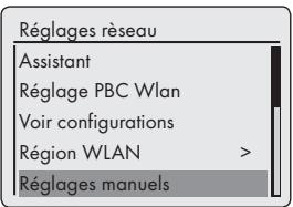 GRUNDIG COSMOPOLIT 3 MWEB - Enregistrement de l'appareil avec le routeur WLAN avec des réglages réseau individuels - 1