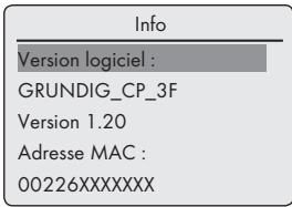 GRUNDIG COSMOPOLIT 3 MWEB - Affichage du Logiciel et des informations ID - 1
