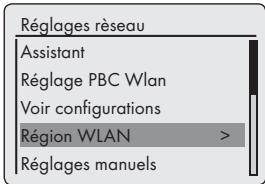 GRUNDIG COSMOPOLIT 3 MWEB - Configuration de la région WLAN - 1