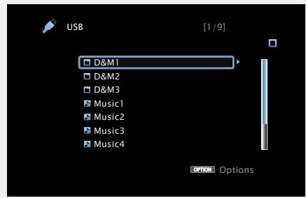 DENON AVR-3313 - Lecture des fichiers d'un dispositif mémoire USB - 1