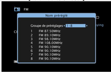 DENON AVR-3313 - Saisie d'un nom pour la station émettrice préréglée (Nom préréglé) - 5