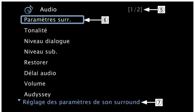 DENON AVR-3313 - [Exemple 1] Écran de sélection du menu (menu supérieur) - 4