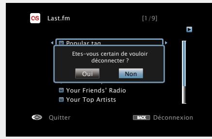 DENON AVR-3313 - Dans le menu supérieur de Last. fm, appuyez sur BACK. - 1