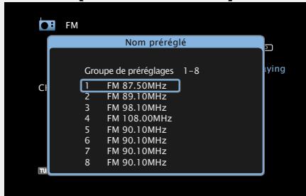 DENON AVR-3313 - Saisie d'un nom pour la station émettrice préréglée (Nom préréglé) - 7