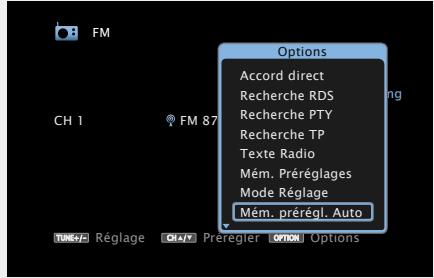 DENON AVR-3313 - □ Syntonisation et préréglage automatique des stations radio (Mém. prérégl. Auto) - 1