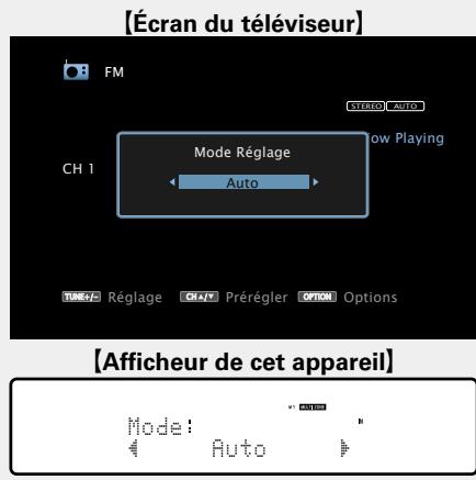 DENON AVR-3313 - Utilisez pour selectionner le mode de syntonisation, puis appuyez sur ENTER. - 1