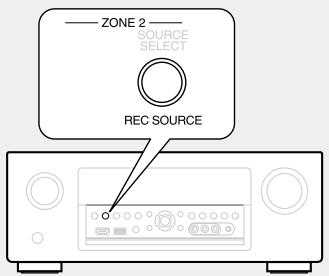 DENON AVR-3313 - Appuyez sur ZONE2 / REC SOURCE jusqu'à ce que "RECOUT SOURCE" s'affiche. - 1