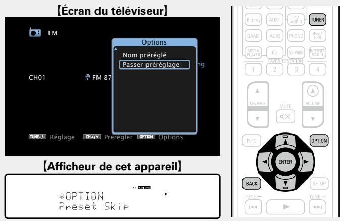 DENON AVR-3313 - Saut des stations radio préréglées (Passer préréglage) - 1