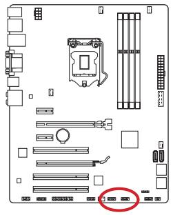 MSI B85-G43 - JUSB1~2: connecteurs d'extension USB 2.0 - 1