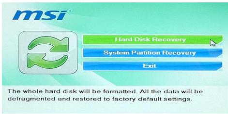 MSI WIND BOX DC110-005EU - Récupérer le système avec le disque de récu-pération - 3