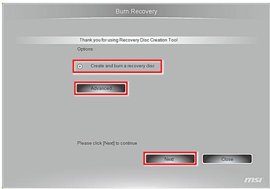MSI WIND TOP AE2051-035XEU - Creation du disque de récapération du système - 3