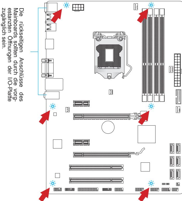 MSI Z77A-GD55 - Schraubenlocher für die Montage - 1