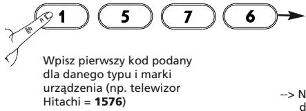 ONE FOR ALL URC-7960 - Konfiguracja za pomocą kodu - 6