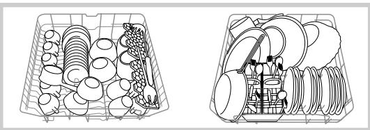 HOTPOINT-ARISTON LDF12314EEU - Przyklady napelniania gornyego/dolnego kosza - 1
