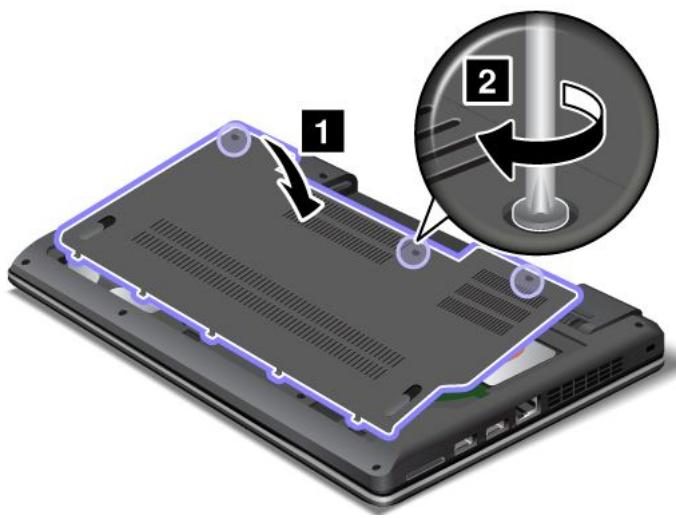 LENOVO THINKPAD EDGE E330 (NZSBKFR) - Desserrez les vis 1, puis retirez le cache 2. - 6