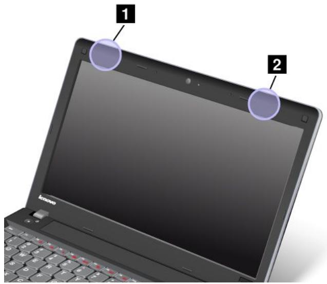 LENOVO THINKPAD EDGE E330 (NZSBKFR) - Emplacement des antennes sans fil UltraConnect - 2