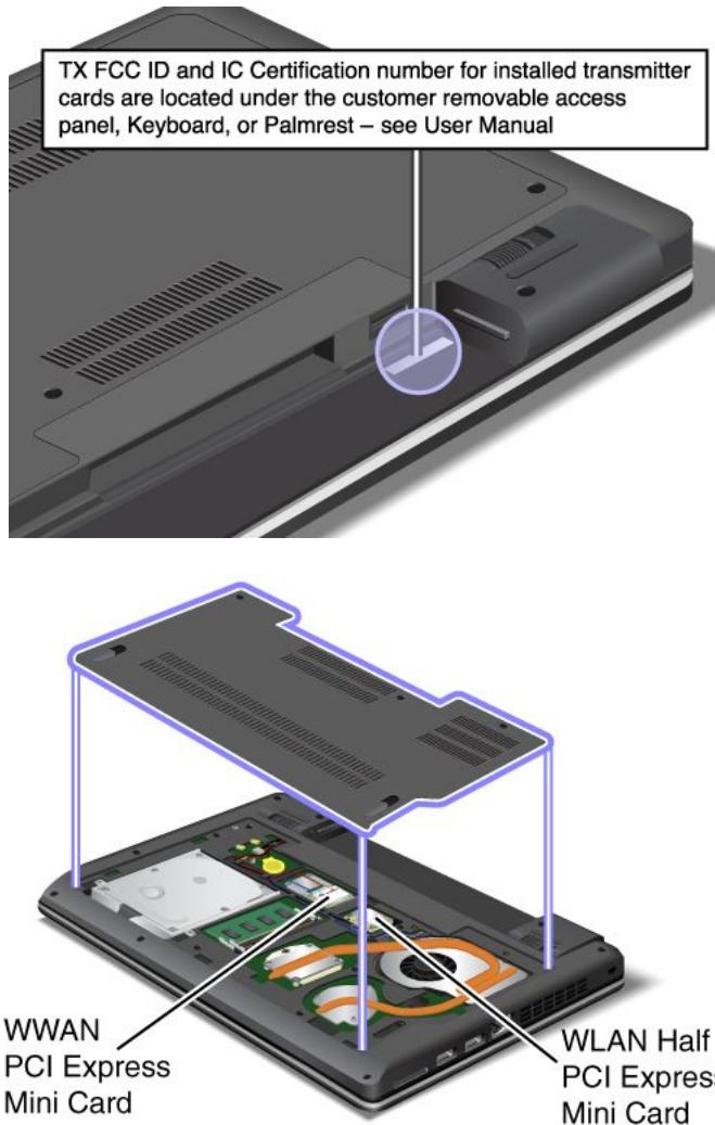 LENOVO THINKPAD EDGE E330 (NZSBKFR) - Etiquette d'identification FCC et numéro de certification IC - 1