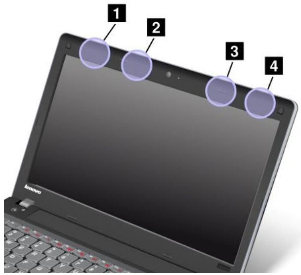 LENOVO THINKPAD EDGE E330 (NZSBKFR) - Emplacement des antennes sans fil UltraConnect - 1
