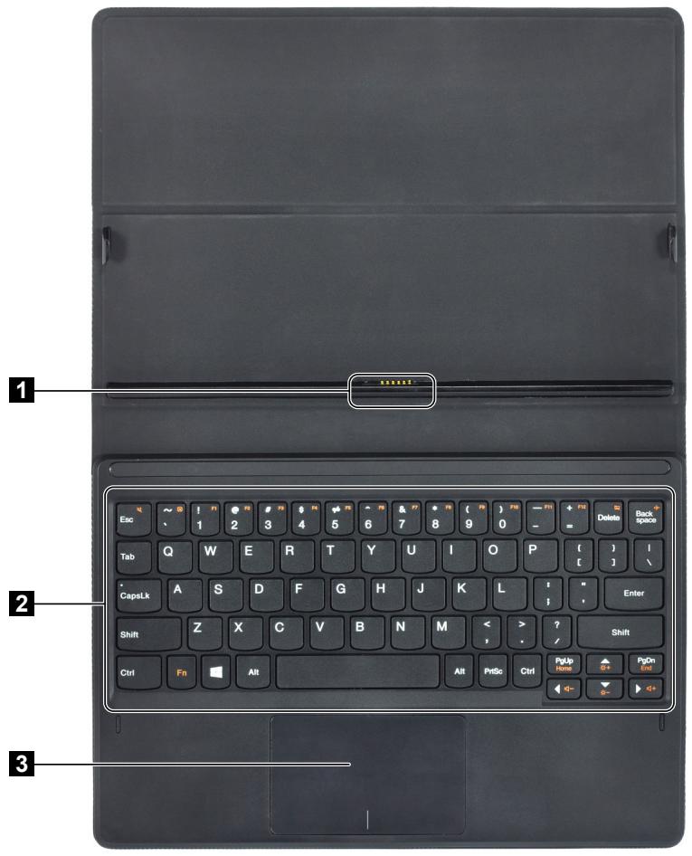 LENOVO MIIX 3-1030 (80HV0012FR) - Vue de dessus du folio case (sur certains modèles uniquement) - 1
