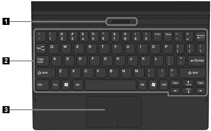 LENOVO MIIX 3-1030 (80HV0012FR) - Vue de dessus du dock clavier (sur certains modèles uniquement) - 1