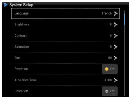 TELEFUNKEN DPF 16934 LED - - L'activation/Désactivation du capteur de luminosité - 1