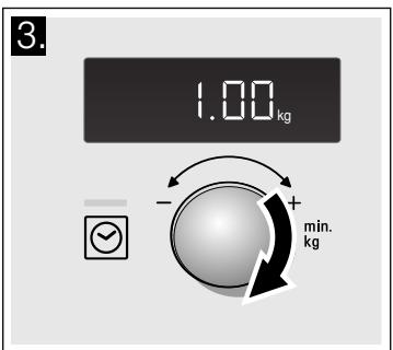 3. 1.00 kg - + min. kg